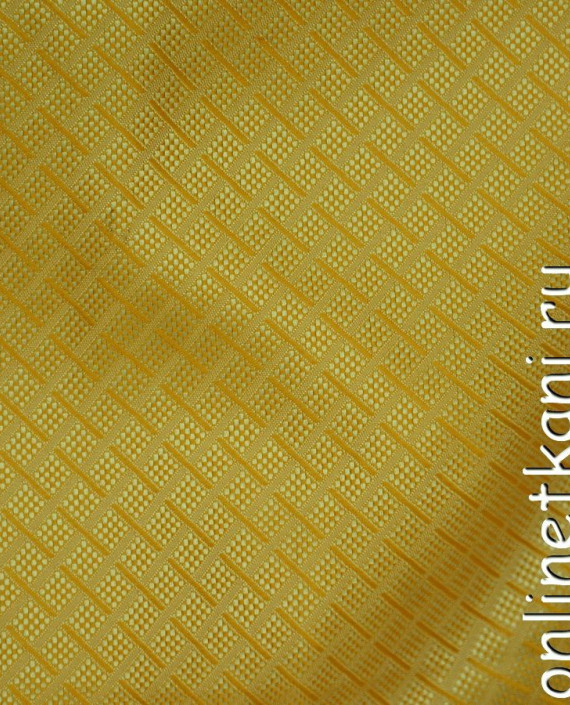 Ткань Жаккард 0036 цвет золотой в клетку картинка 1