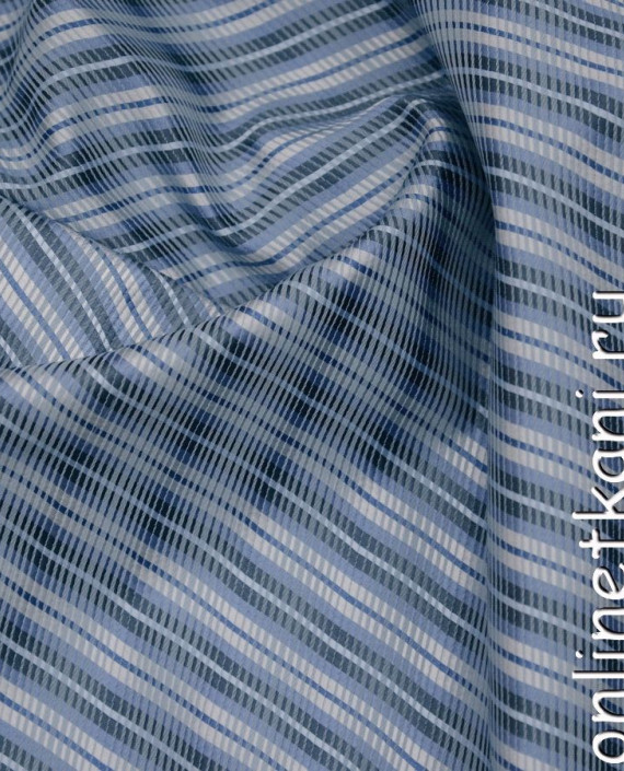 Ткань Жаккард 0037 цвет синий в полоску картинка