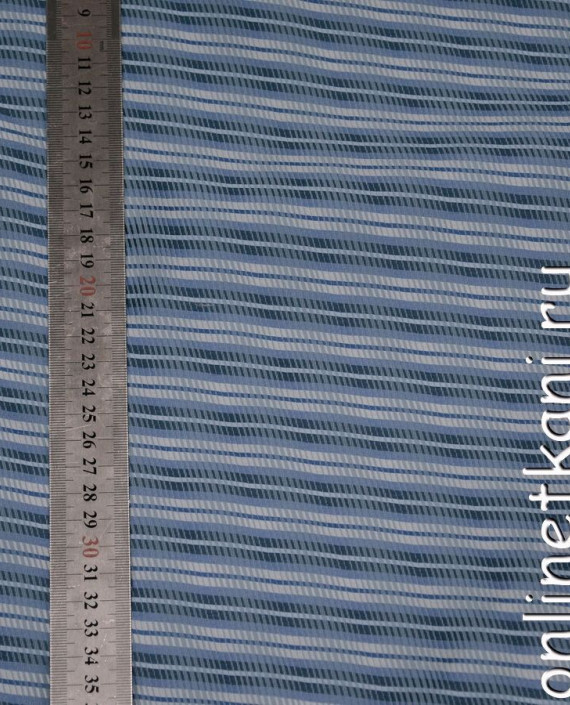 Ткань Жаккард 0037 цвет синий в полоску картинка 2
