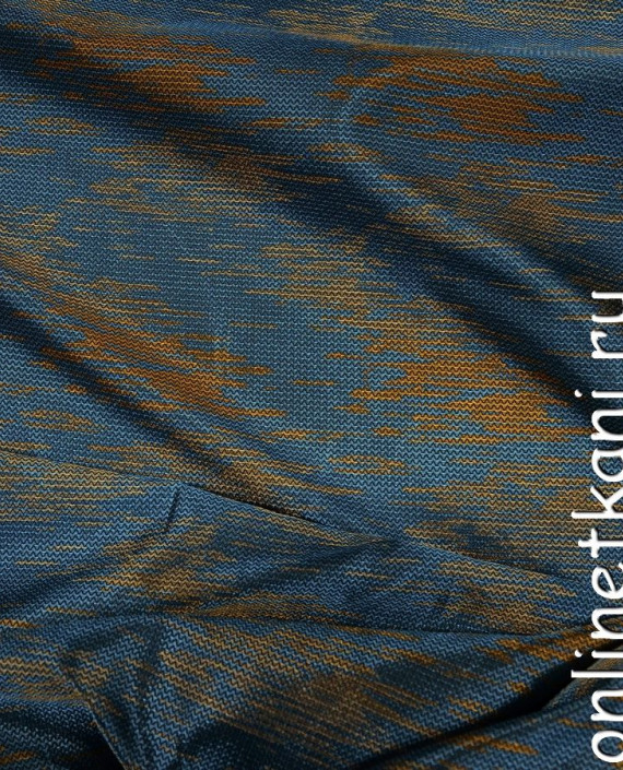 Ткань Жаккард 0040 цвет синий абстрактный картинка