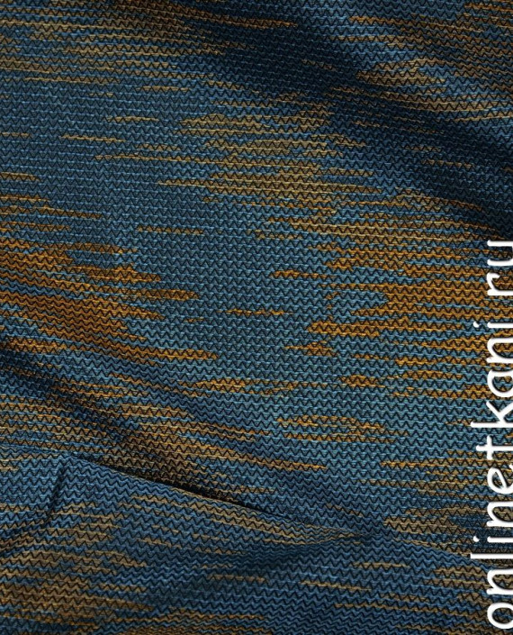 Ткань Жаккард 0040 цвет синий абстрактный картинка 1