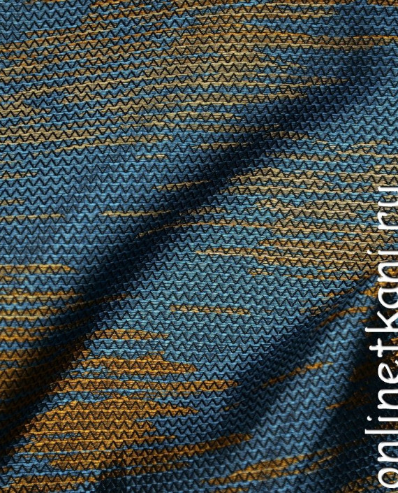 Ткань Жаккард 0040 цвет синий абстрактный картинка 2