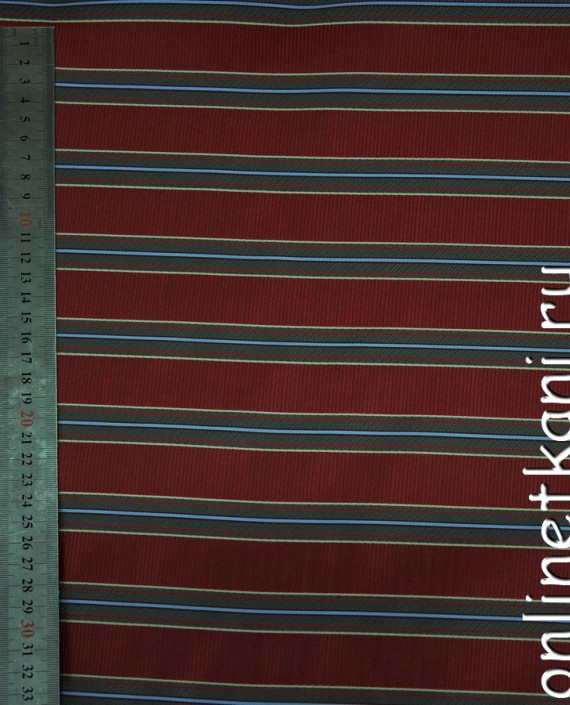 Ткань Жаккард 0041 цвет бордовый в полоску картинка 2