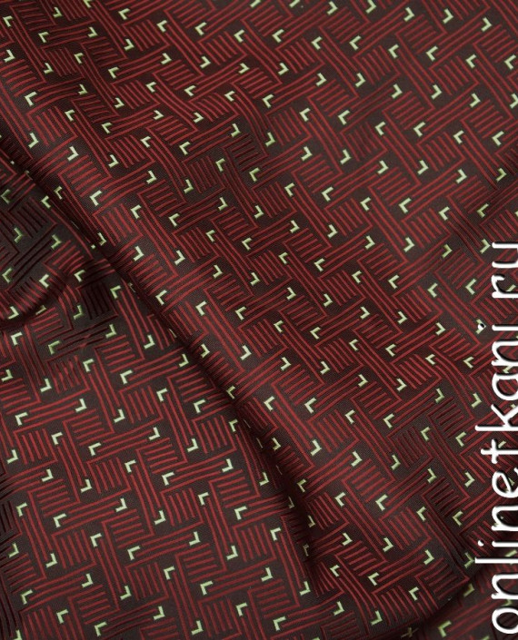 Ткань Жаккард 0043 цвет бордовый абстрактный картинка