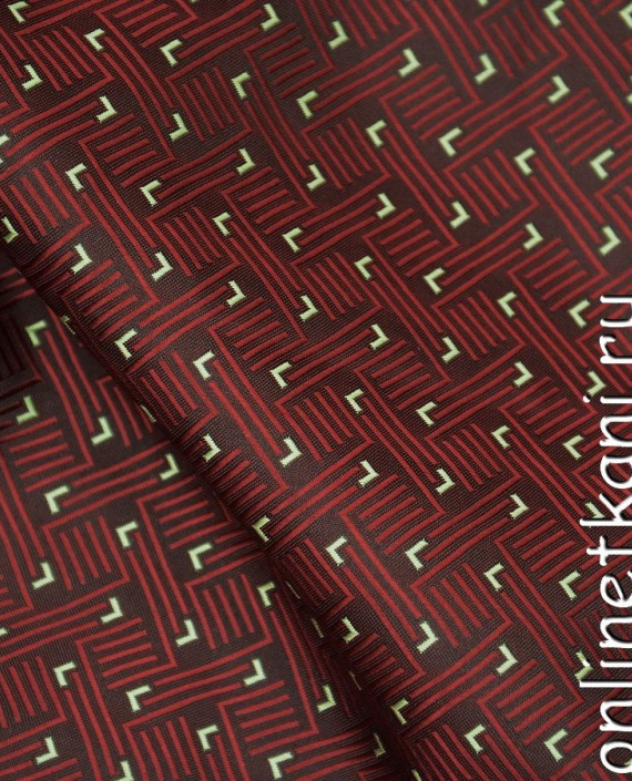 Ткань Жаккард 0043 цвет бордовый абстрактный картинка 1