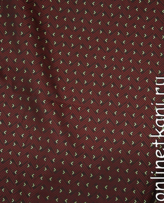 Ткань Жаккард 0043 цвет бордовый абстрактный картинка 2