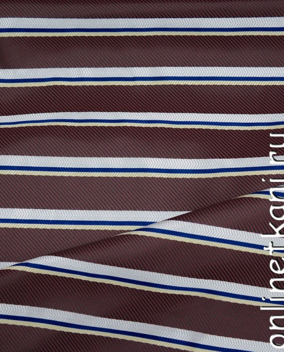 Ткань Жаккард 0047 цвет коричневый в полоску картинка