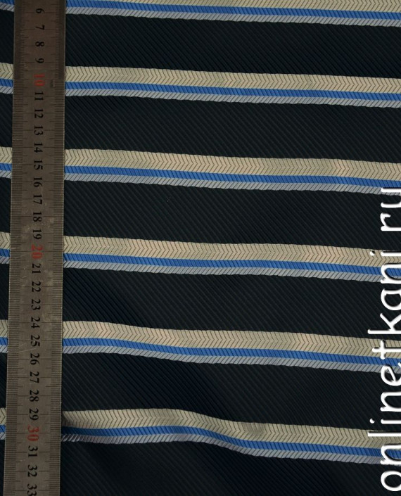 Ткань Жаккард 0052 цвет синий в полоску картинка 2