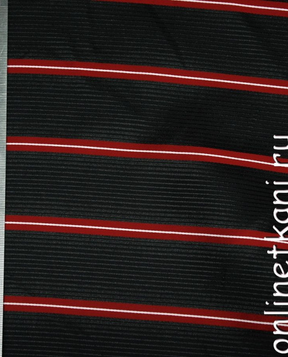Ткань Жаккард 0057 цвет черный в полоску картинка 2