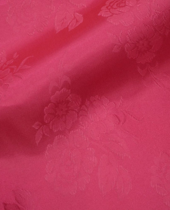 Ткань Жаккард 0072 цвет малиновый цветочный картинка