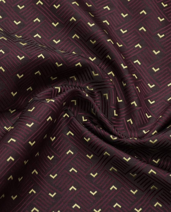 Ткань Жаккард 0091 цвет бордовый геометрический картинка