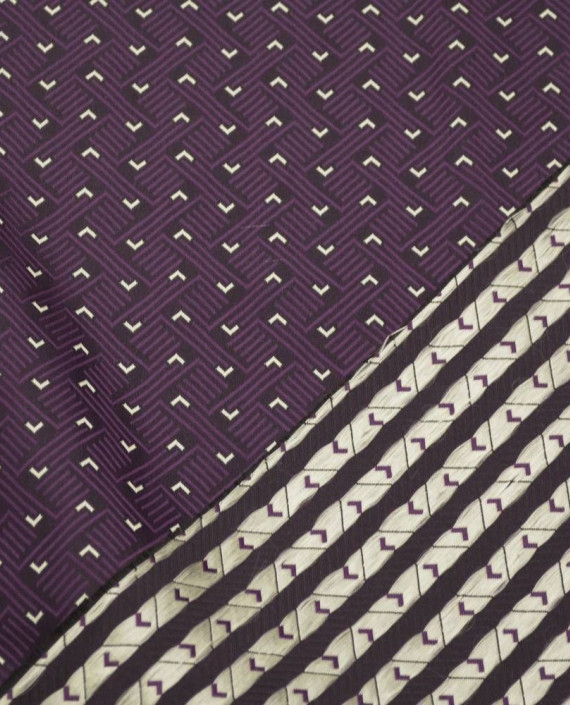 Ткань Жаккард 0099 цвет фиолетовый геометрический картинка 1