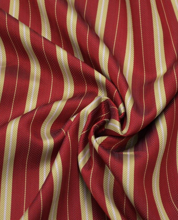 Ткань Жаккард "Красная полоса" 0110 цвет красный в полоску картинка