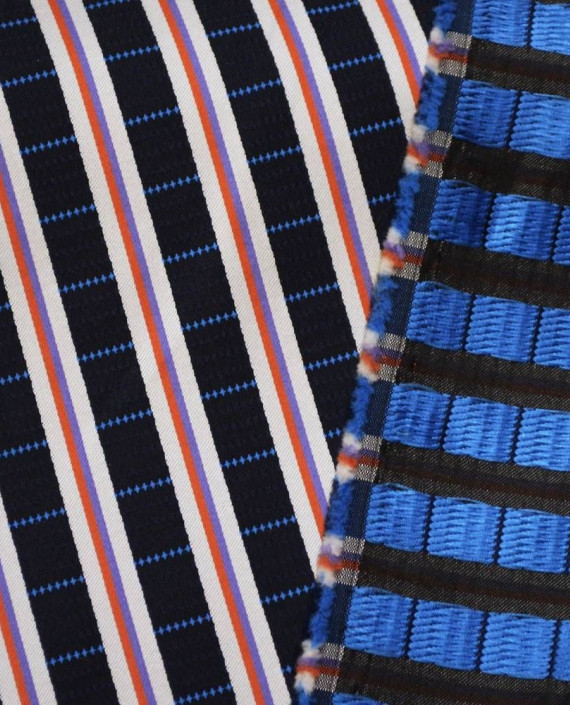 Ткань Жаккард "Темная полоса" 0111 цвет синий в полоску картинка 2