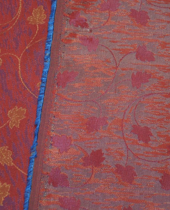 Ткань Жаккард 0124 цвет красный цветочный картинка 2