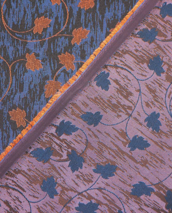 Ткань Жаккард 0135 цвет синий цветочный картинка 1