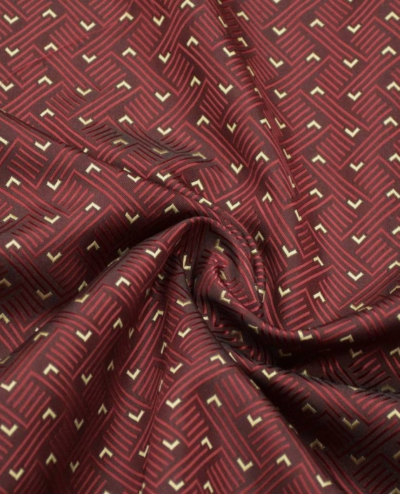 Ткань Жаккард 0146 цвет бордовый геометрический картинка