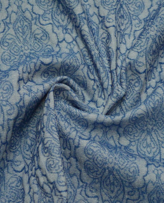 Ткань Жаккард 0164 цвет голубой абстрактный картинка