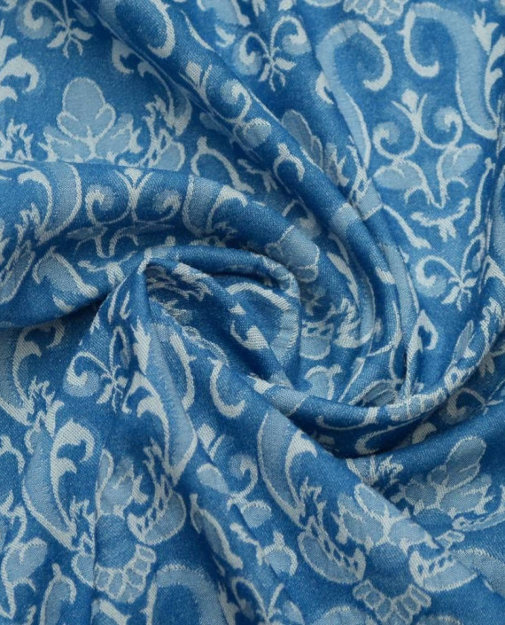 Ткань Жаккард 0157 цвет голубой абстрактный картинка
