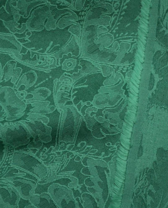 Ткань Жаккард 0160 цвет зеленый цветочный картинка 2