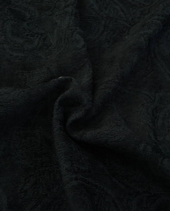 Ткань Жаккард 0169 цвет черный цветочный картинка