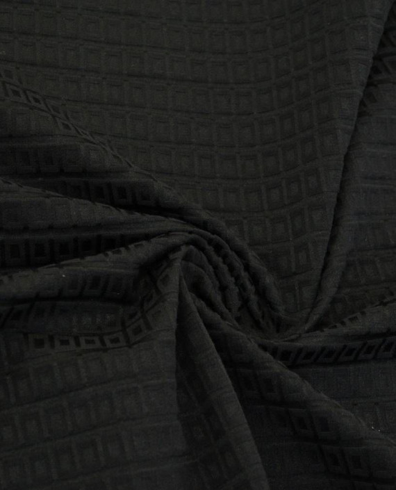 Ткань Жаккард Хлопковый 0177 цвет черный геометрический картинка