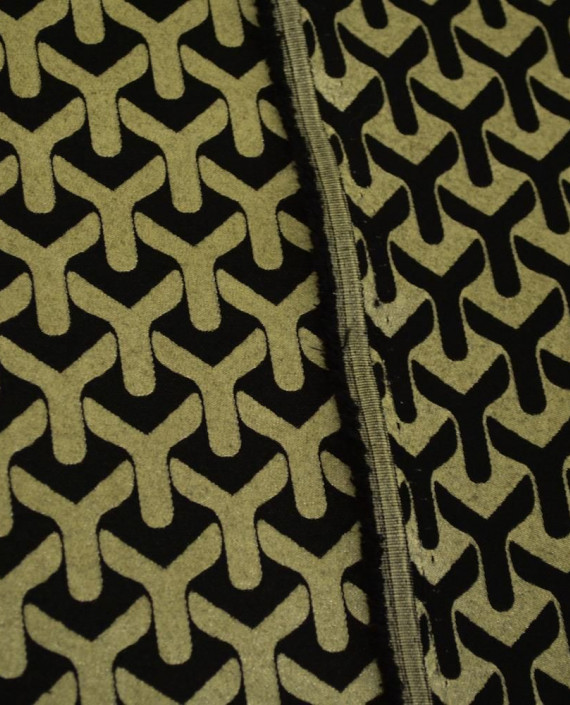 Ткань Жаккард Хлопковый 0191 цвет золотой геометрический картинка