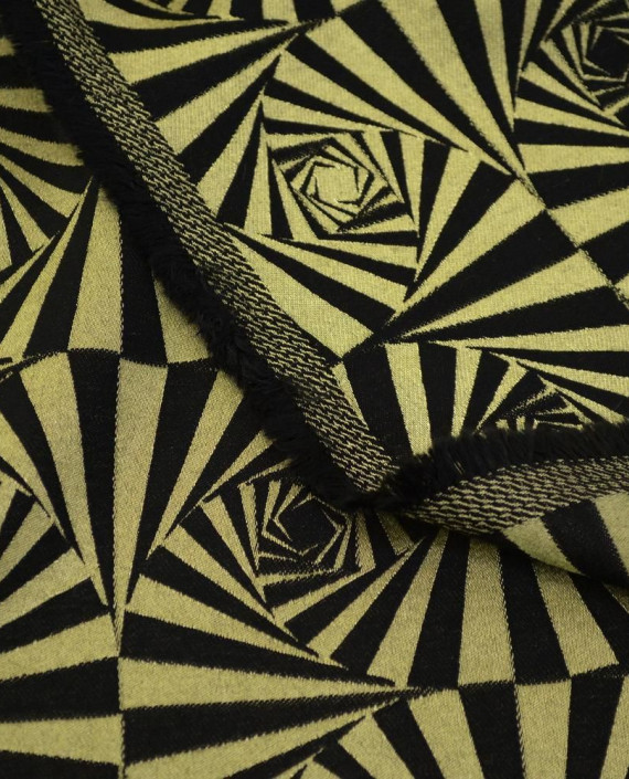 Ткань Жаккард Хлопковый 0192 цвет золотой геометрический картинка 1