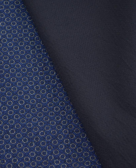 Ткань Жаккард Хлопковый 0202 цвет синий геометрический картинка 2