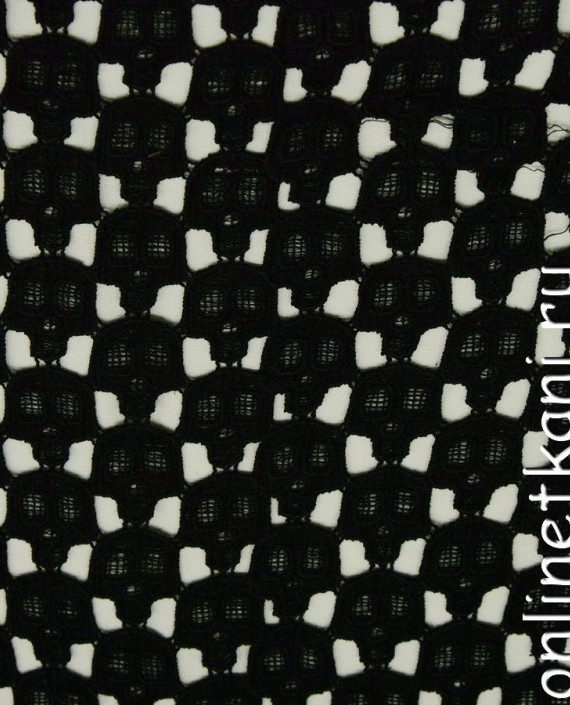 Ткань Кружево 193 цвет черный абстрактный картинка