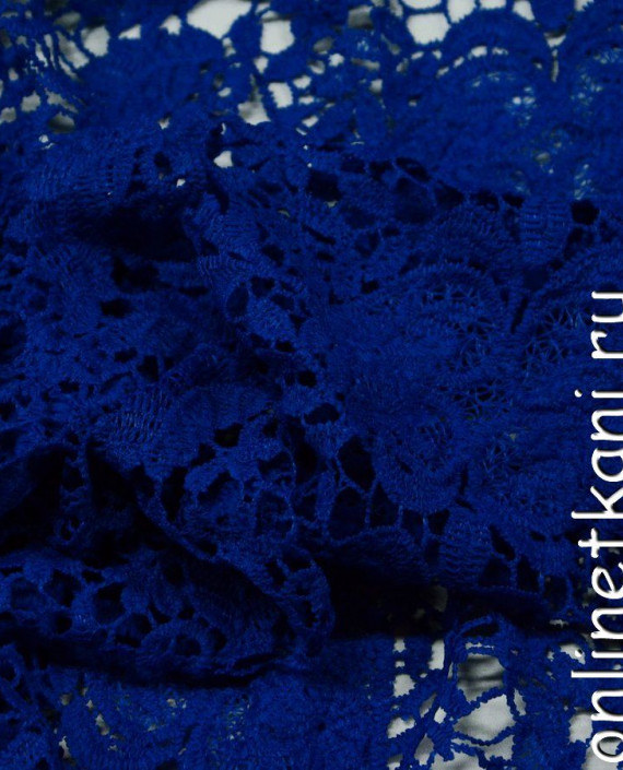 Ткань Кружево 253 цвет синий абстрактный картинка 2