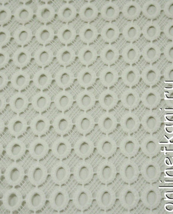 Ткань Гипюр 269 цвет белый геометрический картинка