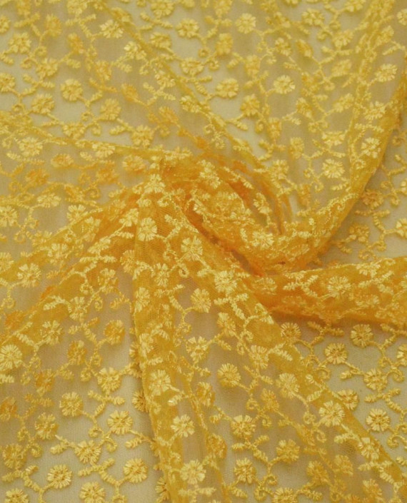 Ткань Кружево 332 цвет желтый цветочный картинка