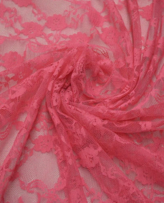 Ткань Гипюр Стрейч 356 цвет розовый цветочный картинка