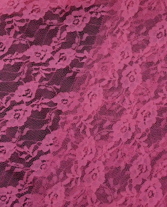 Ткань Гипюр Стрейч 362 цвет розовый цветочный картинка 1