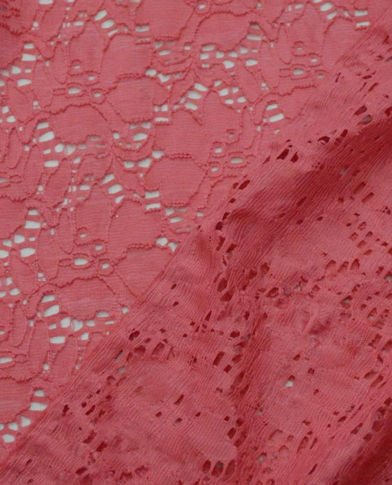 Ткань Гипюр Стрейч 368 цвет розовый цветочный картинка 2