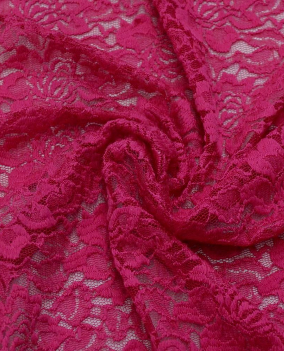Ткань Гипюр Стрейч 371 цвет розовый цветочный картинка