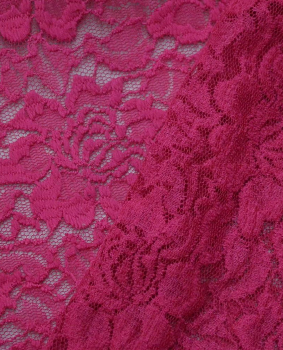 Ткань Гипюр Стрейч 371 цвет розовый цветочный картинка 1