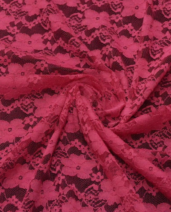 Ткань Гипюр Стрейч 385 цвет розовый цветочный картинка