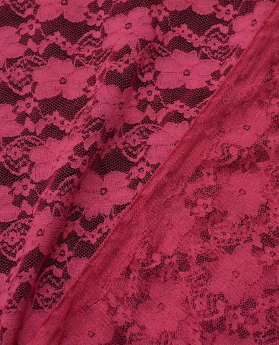 Ткань Гипюр Стрейч 385 цвет розовый цветочный картинка 2