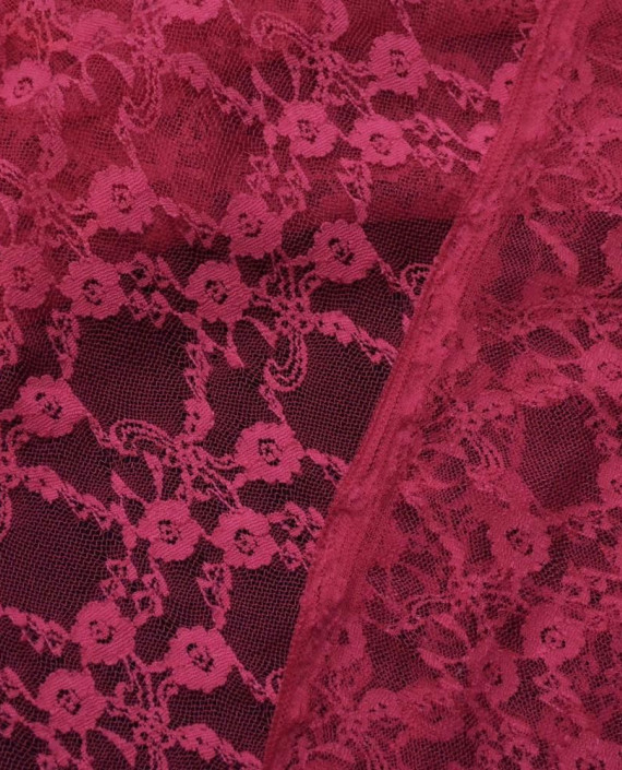 Ткань Гипюр Стрейч 395 цвет розовый цветочный картинка 2