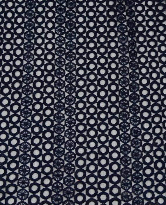 Ткань Гипюр Кружево 470 цвет синий геометрический картинка