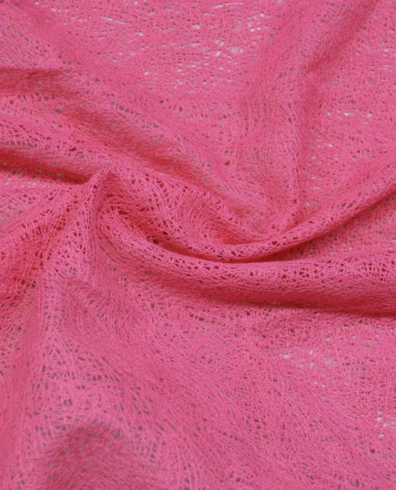 Ткань Гипюр Кружево 483 цвет розовый цветочный картинка 1