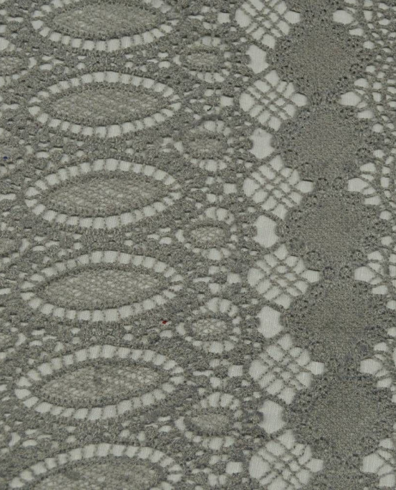 Ткань Гипюр Кружево 501 цвет серый геометрический картинка