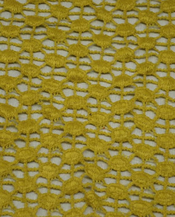 Ткань Гипюр Кружево 503 цвет желтый геометрический картинка