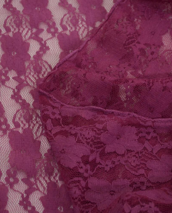Ткань Гипюр Кружево 524 цвет розовый цветочный картинка 1