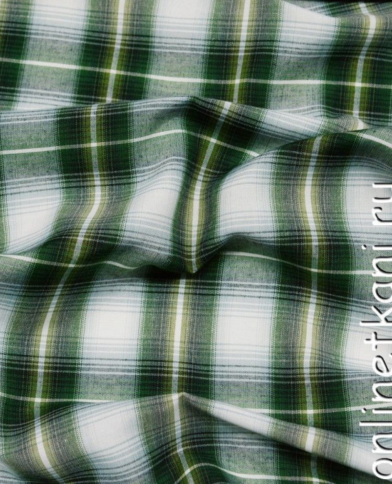 Ткань Хлопок Рубашечный 0378 цвет зеленый в полоску картинка