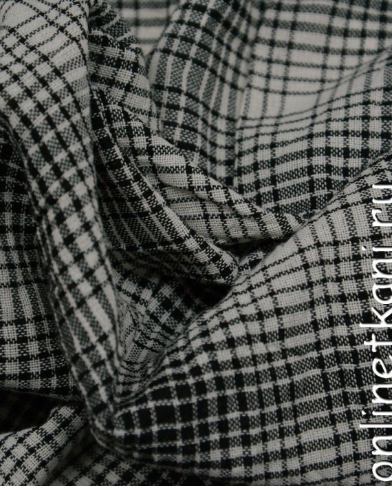 Ткань Хлопок Рубашечный 0382 цвет серый в клетку картинка 2