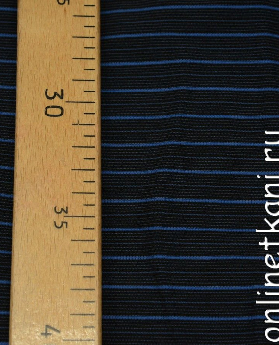 Ткань Рубашечная 0419 цвет синий в полоску картинка 1
