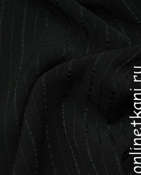 Ткань Рубашечная 0421 цвет черный в полоску картинка
